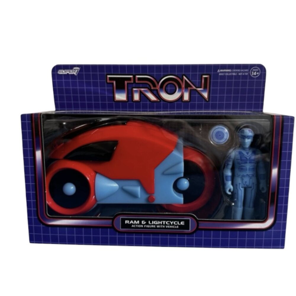Disney Parks Super7 ReAction Figure Tron Lightcycle Red Exclusive Collectible